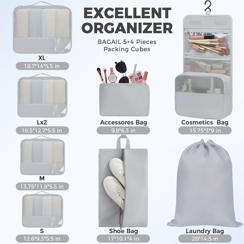 BAGAIL 9 Set Packing Cubes with Packing List Luggage Packing Organizers for Travel Accessories - Image 5